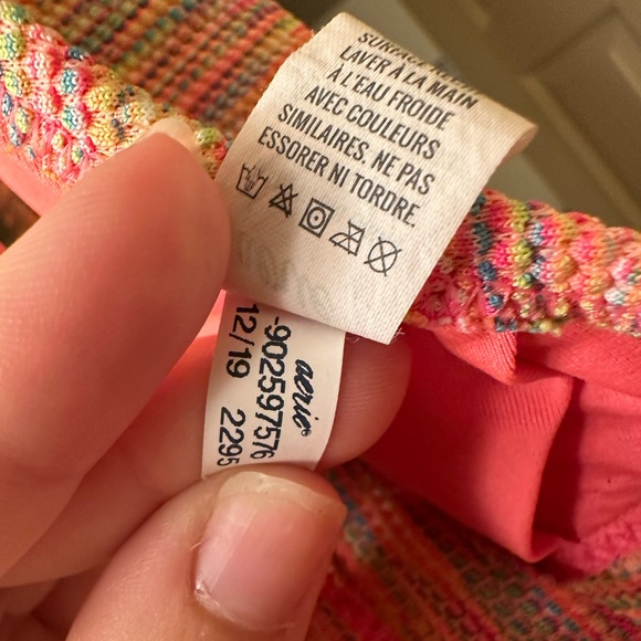 Aerie Multi-Colored Swim Top, Size 12 - Picture 3 of 3
